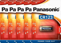 5st Panasonic CR123 3V Litium Batteri