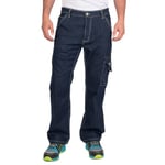 Goodyear Mens Denim Stretch Cargo Trousers - 32R