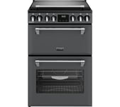 STOVES Richmond Deluxe ST DX MRA RICH 60DF 60 cm Dual Fuel Cooker - Anthracite & Chrome, Black,Silver/Grey