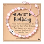 POWWA 1st Birthday Gifts for Girls, 1 Year Old Girl Gifts Bracelet First Birthday Daughter Granddaughter Niece