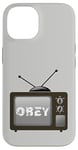 Coque pour iPhone 14 Obey Écran de télévision média de masse Contrôle psychologique