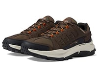 Skechers Homme 237501 Bror Basket, Maille en Cuir Marron avec Bordure Orange, 39.5 EU