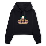 The Simpsons Krusty Burger Logo Women's Cropped Hoodie - Black - XS - Black