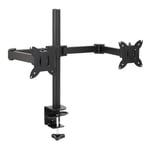 Amazon Basics Adjustable Dual Computer Monitor Arm Mount, Holds Monitors up to 32 Inches (81.3 cm), Black