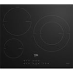 Beko - Table De Cuisson Induction 3 Foyers 60cm 7200W Smart Access - Noir