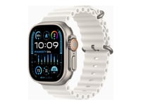 Apple Watch Ultra 2 - 49 Mm - Titan - Smart Klocka Med Ocean-Band - Fluoroelastomer - Vit - Handledsstorlek: 130-200 Mm - 64 Gb - Lte, Wi-Fi, Bluetooth, Uwb - 4G - 61.4 G