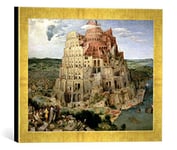 Kunst für Alle 'Image encadrée de Pieter Brueghel l'Ancien Tower of Babel, 1563, d'art dans Le Cadre de Haute qualité Photos Fait Main, 40 x 30 cm, Doré Raya