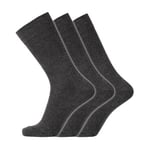 Dovre Strømper 3P Cotton No-Elastic Socks Mørkgrå  Str 40/45 Herre