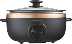 Morphy Richards Sear and Stew Slow Cooker 460016 Black and Rose Gold, 3.5L