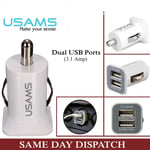 Genuine USAMS Dual USB 3.1A Car Charger Adapter For Apple iPod Touch 5th 6th Gen