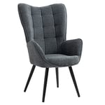 MEUBLE COSY Fauteuil Scandinave Chaise de Canapé de Loisirs pour Salon Salle à Manger Bureau avec Un Revêtement en Tissu, Accoudoirs Rembourés et des Pieds en Métal