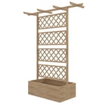 Rootz Plant Box With Trellis - Climbing Plant Box - Upphöjd balkongbädd - Stark gran trä - 160 cm x 55 cm x 183 cm