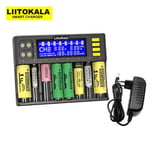 Liitokala Lii-S8 Lii-S12 Chargeur De Batterie Pour 18650 3.7v Li-Ion Nimh 1.2v 9v Li-Fepo4 3.2v Imr 3.8v 26650 21700 26700 Aa Aaa - Type Lii-S8 Set-Eu