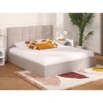 Lit coffre 140 x 190 cm - Tissu - Beige + Matelas - ELIAVA de Pascal Morabito