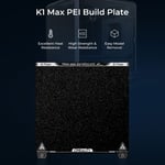 Creality K1 Max PEI Plaque de construction 315 x 310 mm - Sans tapis magn&eacute;tique souple - Retrait facile du mod&egrave;le - Convient pour l'imprimante 3D K1 Max et compatible avec les imprimantes 3D FDM avec une taille de plate-forme de 315 x 310 mm