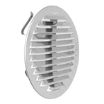 La Ventilazione GINTU125R Grille de ventilation inox 430 ronde universelle avec ressorts et filet anti-insectes, diamètre 150 mm