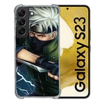 Cokitec Coque Renforcée en Verre Trempé pour Samsung Galaxy S23 Manga Naruto Kakashi