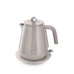 De'Longhi Eclettica Classic Style Electric Kettle Stainless Steel 1.7L Beige