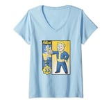 Womens Fallout TV Series Vault-Tec Trading Card V-Neck T-Shirt