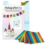 folia 347 Lot de 4 Feuilles holographiques Autocollantes Arc-en-Ciel 23 x 33 cm