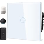 Smart Alexa Interrupteur D'Eclairage(Conducteur Neutre Necessaire)-Interrupteur Wifi Avec Vitre En Verre-Commande Vocale Pour Alexa-Compatible Avec L'Application Smart Life Et Tuya-1