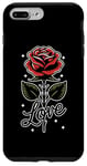 Coque pour iPhone 7 Plus/8 Plus Goth Fleur - Gothic Rose Rouge