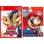 Pokémon Bouclier [Switch - Download Code] + Nintendo eShop Carte 15 EUR [Download Code]