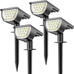 Lampe Puissante [37LED/4Pack] Spot Solaire Exterieur IP65 Imperméable,Lumière,Eclairage Pour Les Décorations de Jardin(Blanc Froid)