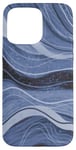 Coque pour iPhone 15 Pro Max Bleu clair, bleu marine et motif tourbillons noirs