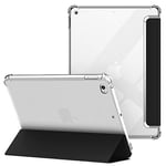 VAGHVEO iPad Mini 4/5 7.9 Inch Case, Flexible Soft Transparent TPU Protective Shockproof Back Cover, Tri-fold Stand Smart Shell Resistant Impact Clear Cases for Apple iPad Mini 4 & iPad Mini 5, Black