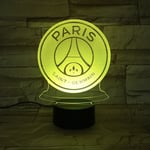 Paris Saint-Germain F.C USB 3D Anime Nattlampa Atmosfärisk LED Bordlampa Julgåvor för fotbollsälskare Dekorativ lampa för ch