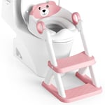 Rabb 1st Reducteur Toilette Enfant, Siège de Toilette pour Enfants Garçons et Filles, 2 en 1 Rehausseur Toilette Enfant, Coussin Non-éclaboussures et Antidérapant, Tabouret d'escalier.