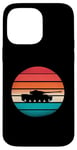 Coque pour iPhone 14 Pro Max Silhouette de réservoir de coucher de soleil vintage