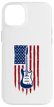 Coque pour iPhone 14 Plus Drapeau américain guitare électrique drapeau américain pour guitariste drapeau USA