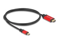 Delock - Adapterkabel - 24 Pin Usb-C Hann Til Hdmi Hann - 1 M - Sort / Rød - 8 K 60 Hz (7680 X 4320) Støtte, Hdr10-Støtte, Støtte For Dp Alt-Modus