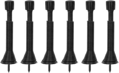 Lot De 6 Butées De Porte Réglables De 7,6 Cm À 10,4 Cm ¿ Butées De Porte En Acier À Ressort Flexibles Pour Bas De Porte Avec Embouts En Caoutchouc (Noir)