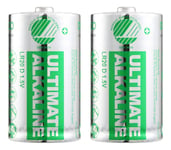 Deltaco Ultimate batteri - Svaneøkomerket - 2 x D / LR20 - Alkalisk