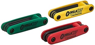 Bondhus 12533 GorillaGrip« Hex and Star Fold-up Triple Pack, 12587 (2-8mm), 12589 (5/64-1/4-Inch) & 12634 (T9-T40)