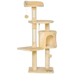 Cat Tree Activity Centre Scratcher Scratching Post with Toys Beige