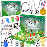 iZoeL Football Advent Calendar for Boys Girls 2024 World Football Gifts with Football Medal Whistle 24 Christmas Countdown Advent Calendar Christmas Stocking Gifts for Football Fans