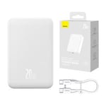 Powerbank Baseus Magnetic Mini 20000mAh, USB-C 20W MagSafe (hvit)