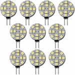 Ikodm - 10x Ampoule led G4 dc 12V Non dimmable Blanc 6000K Ampoule de lumière Remplacement 20W Lampe halogène pour Cuisine Camping-Car rv remorque