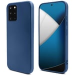 Moozy Lifestyle. Coque en silicone pour Samsung S20 Plus, bleu nuit – Coque légère en silicone liquide avec finition mate et doublure en microfibre douce, coque en silicone de qualité supérieure - Neuf