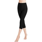 Libella Legging Femme 3/4 Pantalon Coton de Sport Jegging Taille Haute Femmes Yoga Opaque Doux Grande Taille Fitness Multicolore 4161-1-Noir-S