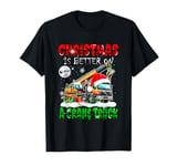 Christmas Is Better On A Crane Truck Santa Driver Colorful T-Shirt