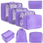 BAGAIL Cubes d'emballage pour Valise 8 Ensemble, Organisateurs d'emballage de Bagages légers Cube d'emballage pour Accessoires de Voyage