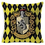 Harry Potter Slytherin Ravenclaw Hufflepuff Gryffindor Hogwarts Kuddeöverdrag Dekorationskudde Soffa Bil Hem Kontor Dekorationer Presenter (Hufflepuff)