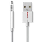 TECHGEAR CÂBLE USB Haute QUALITÉ pour iPod Shuffle ET Shuffle Clip 3G ET 4G - iPod Shuffle Câble USB Chargeur et Synchronisation Compatible avec Macs et PC