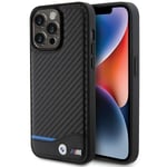 Étui Coque IPHONE 15 Pro Max BMW Cuir Tricolor Noir Carbone