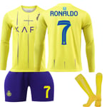 2223 Saudi Al-Nassr FC Hemma långärmad T-shirt No.7 Ronaldo fotbollströja Set Träningströja (lång ärm) 24 Al-Nassr FC Hemma nr 7 S